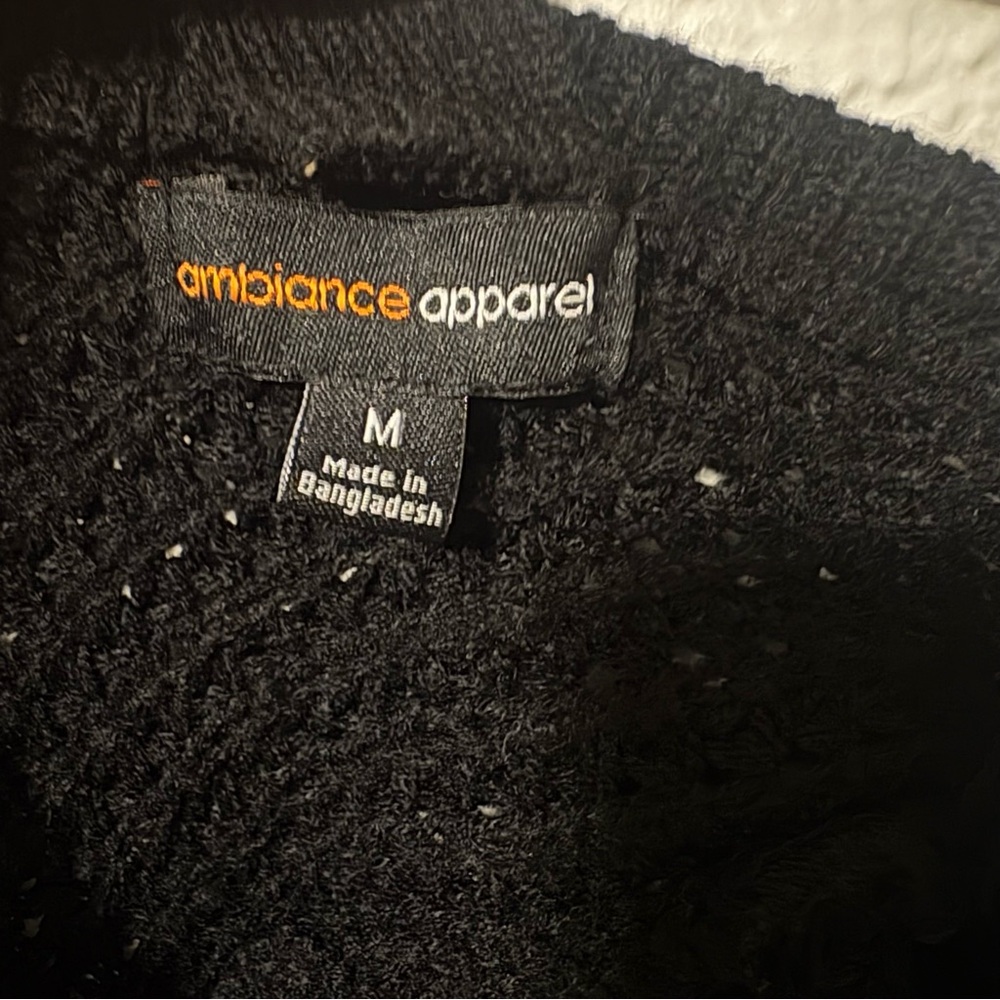 Ambiance Apparel Black Textured Knit‎ Sweater Criss Cross Back Women's M - Picture 5 of 6